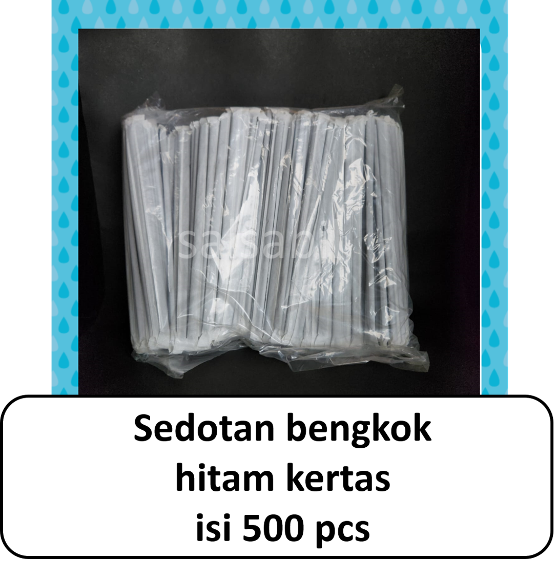 Sedotan bengkok hitam kertas