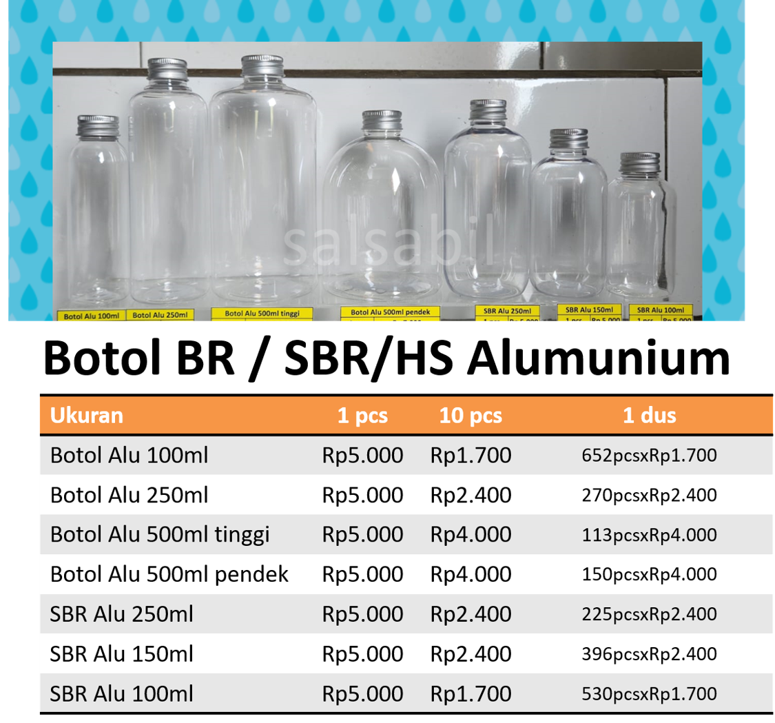 Botol plastik tutup alumunium