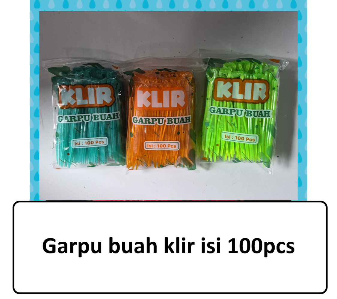 Garpu buah klir isi 100 pcs