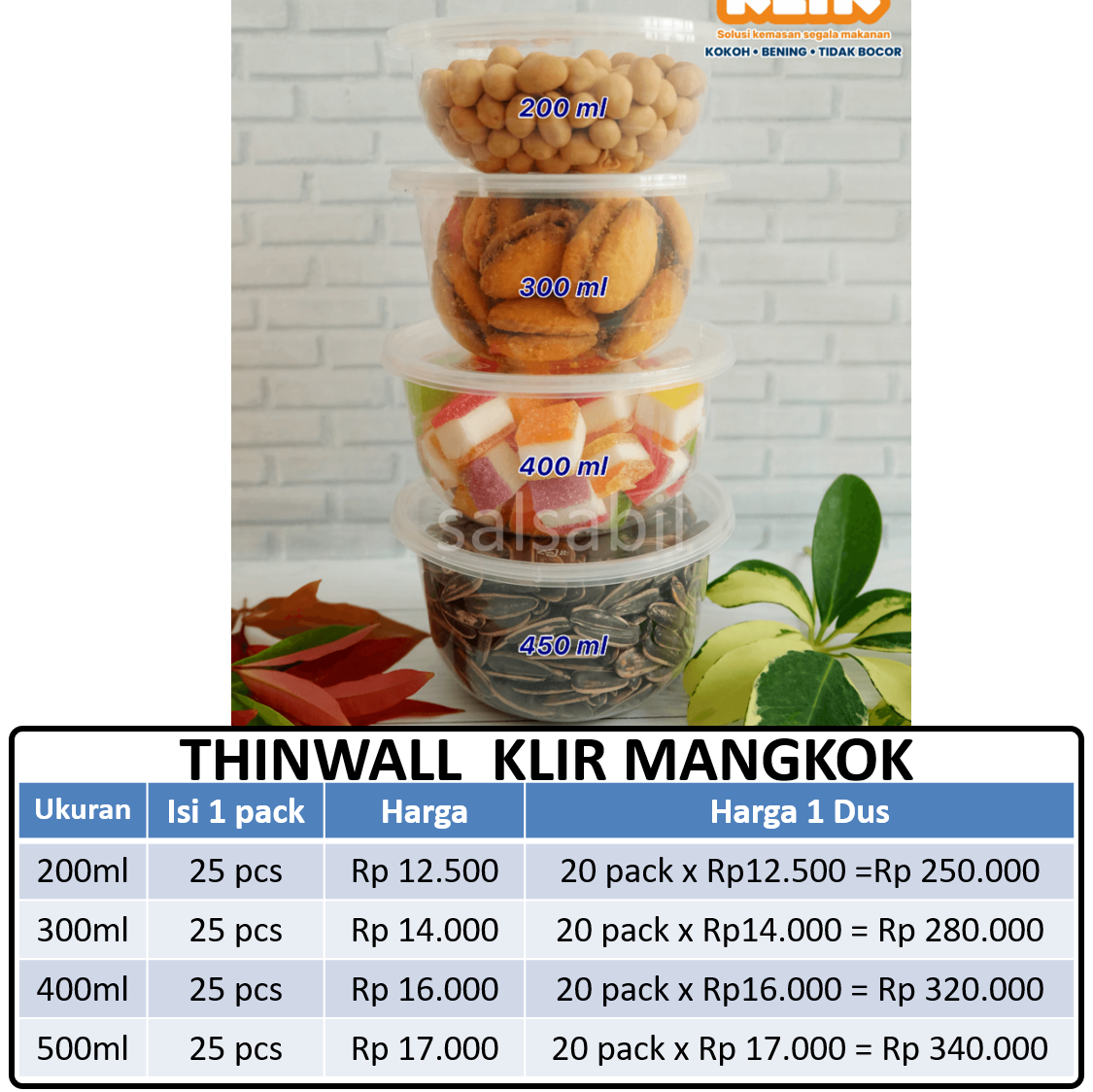 Thinwall klir mangkok