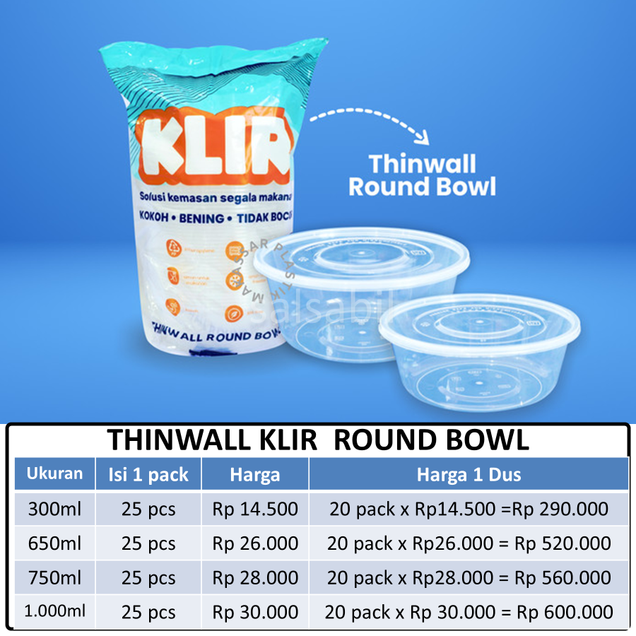 Thinwall klir round bowl