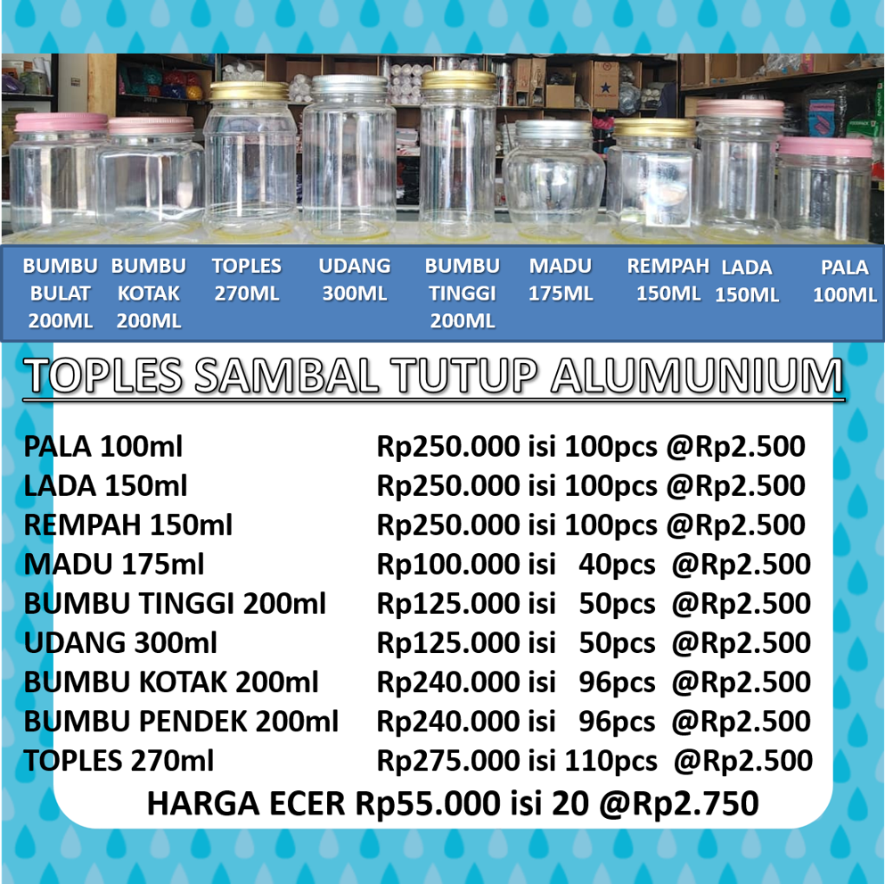 Toples plastik tutup alumunium