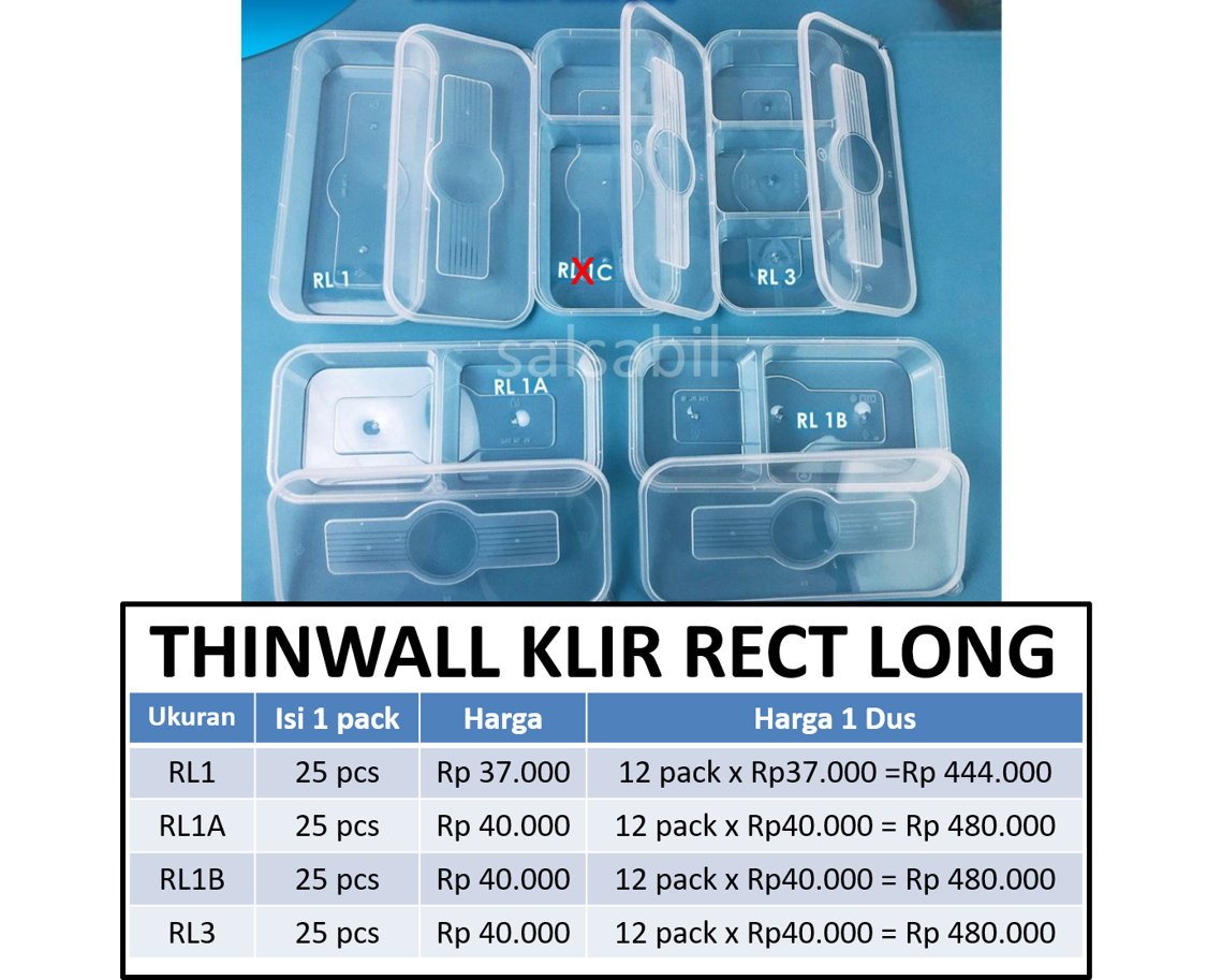 Thinwall klir rect long