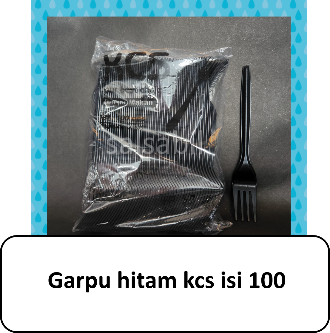 Garpu hitam kcs isi 100pcs