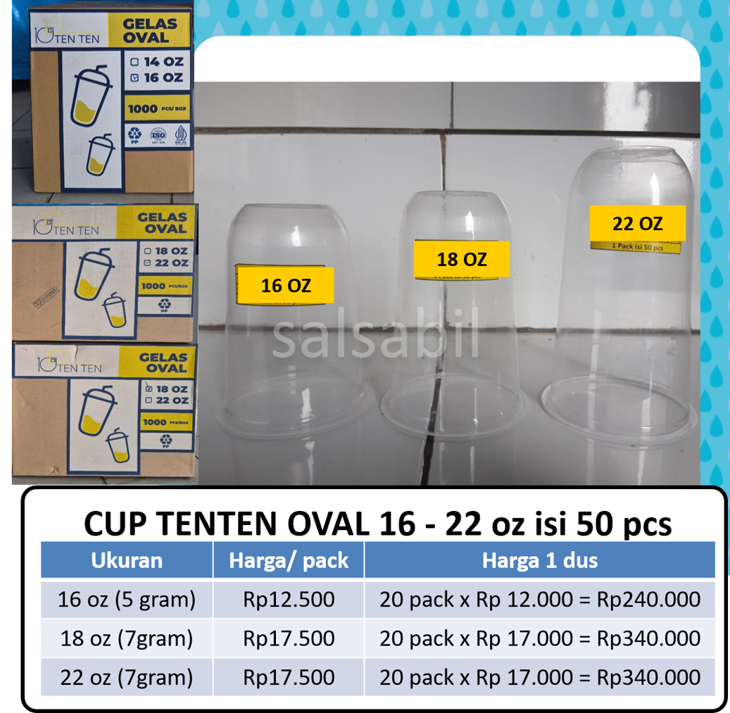 Cup tenten oval