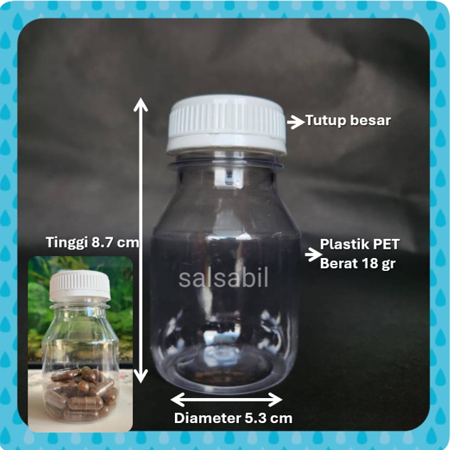 Botol tablet 140ml square