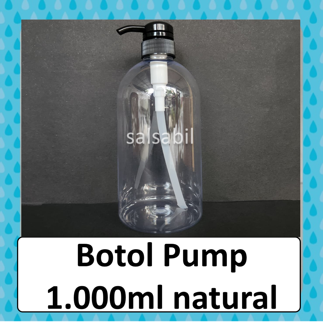 Botol pump 1 liter bening