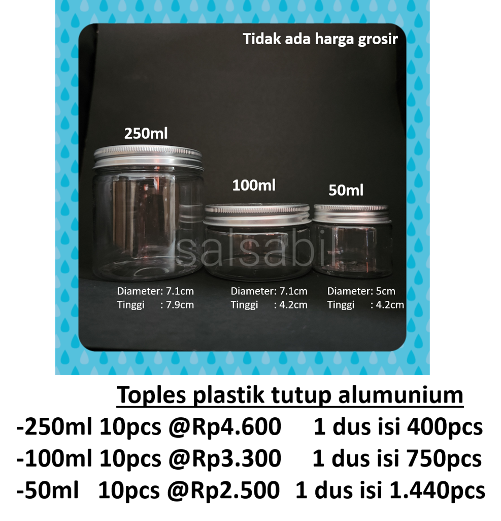 Toples plastik tutup alumunium