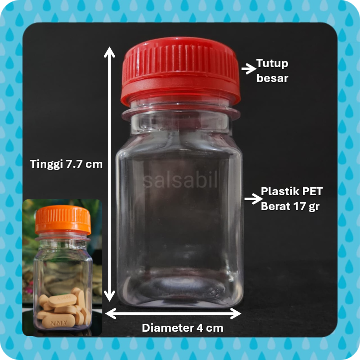 Botol tablet 90ml square
